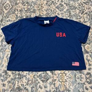 Crane USA America Crop T-shirt- Medium- Navy